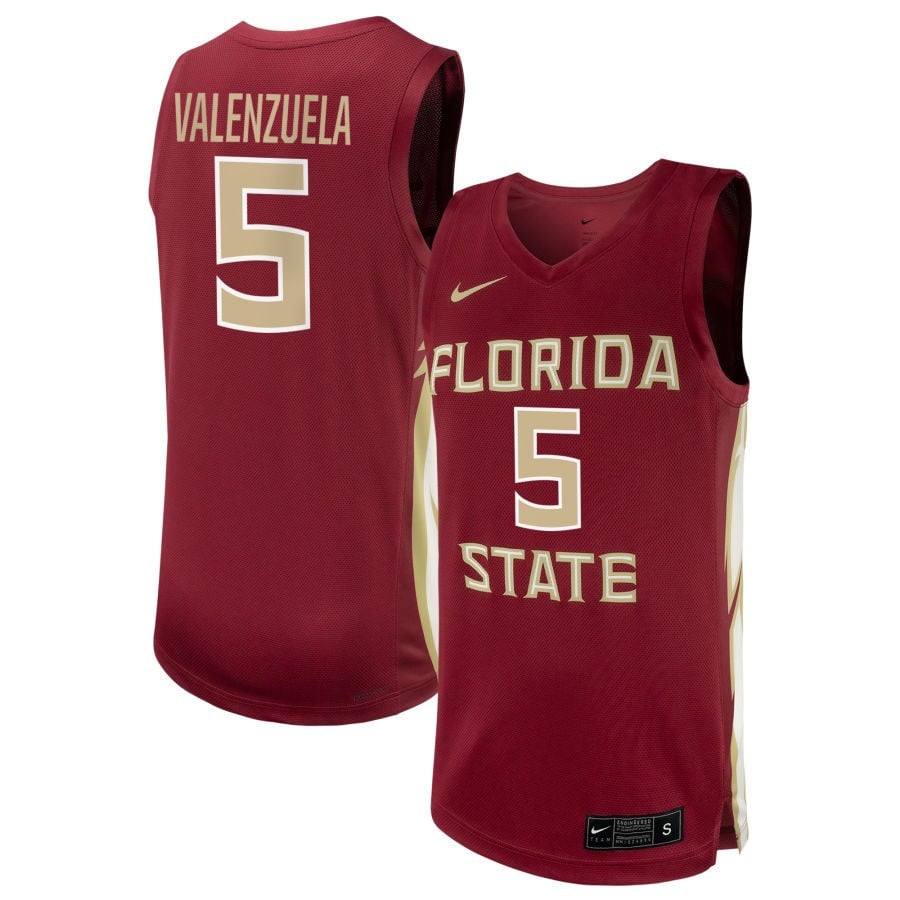 Mariana Valenzuela 5 Florida State Seminole Unisex NIL Garnet NCAA Jersey Unisex