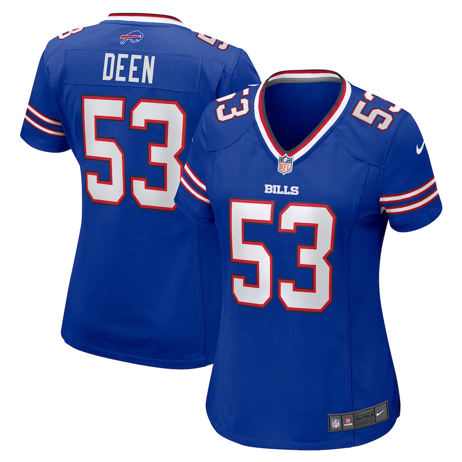 Branson Deen 53 Buffalo Bills Game Royal NFL Jersey Women's