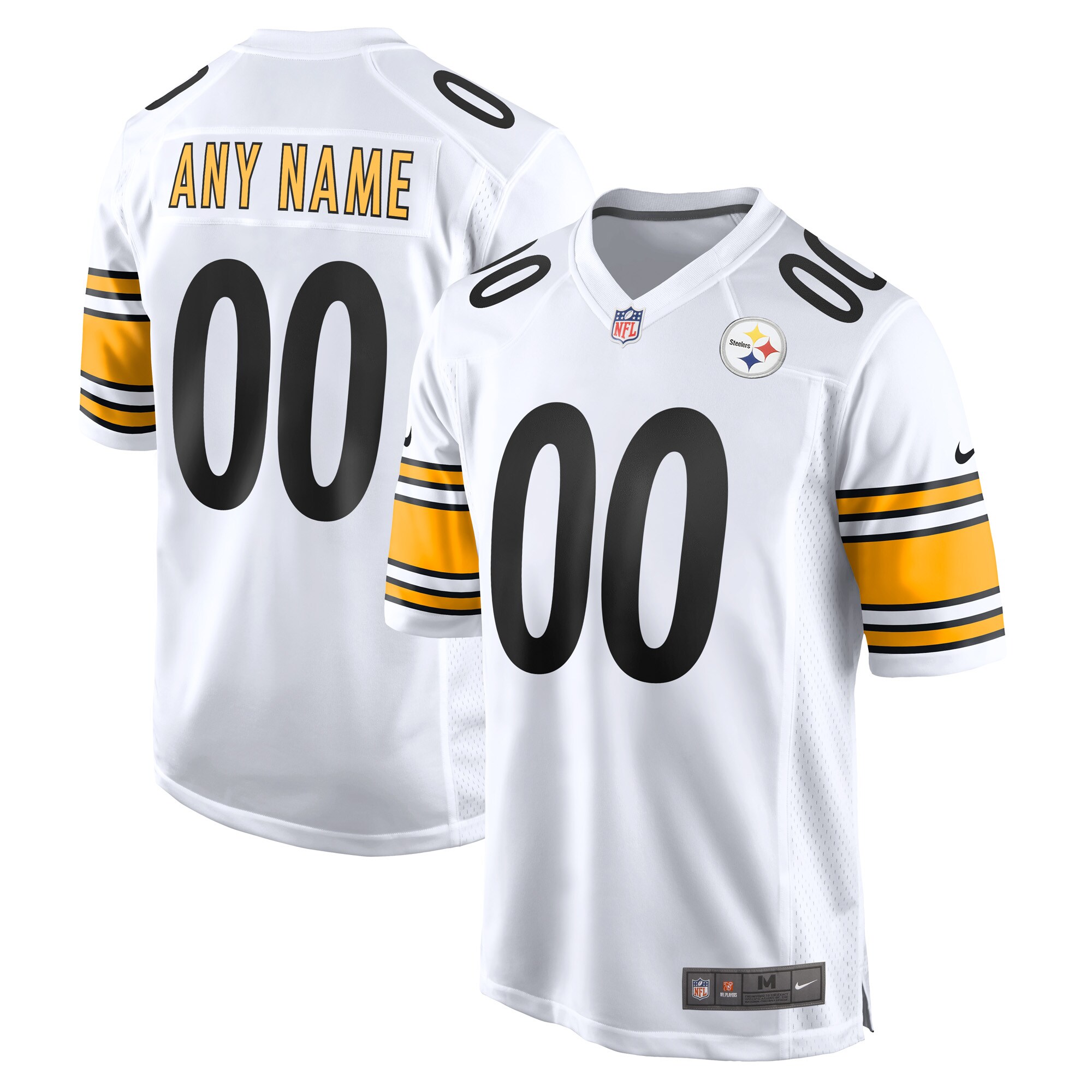 Pittsburgh Steelers White Game Custom NFL Jersey Men's
