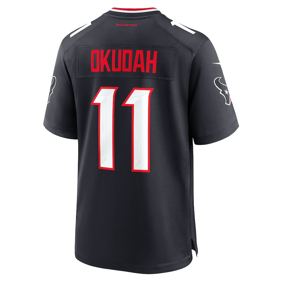 Jeff Okudah 11 Houston Texans Team Game Navy NFL Jersey Men's