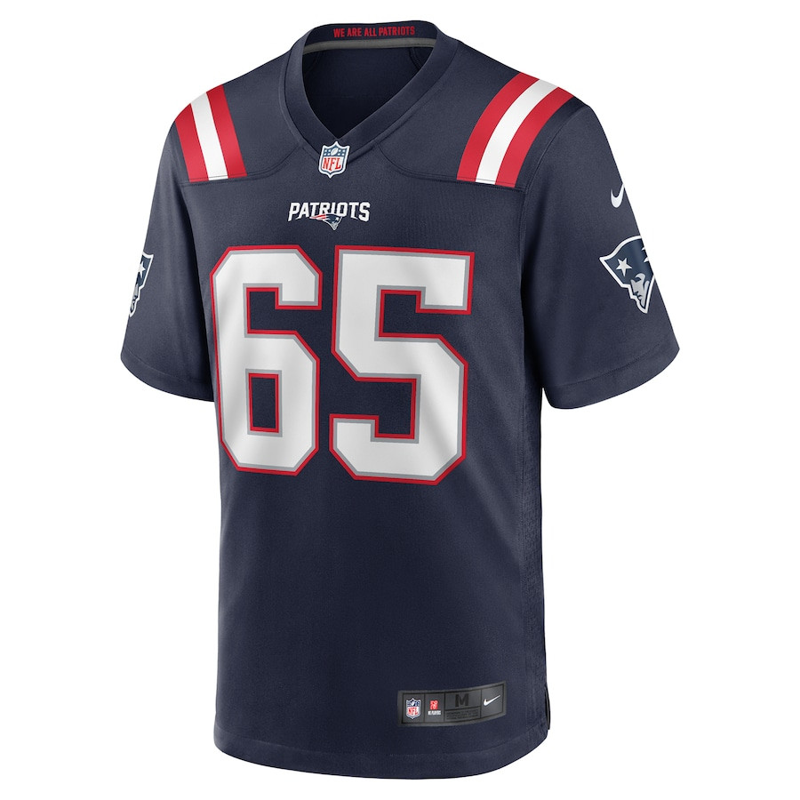 Tyrese Robinson 65 New England Patriots Game Navy NFL Jersey Men's