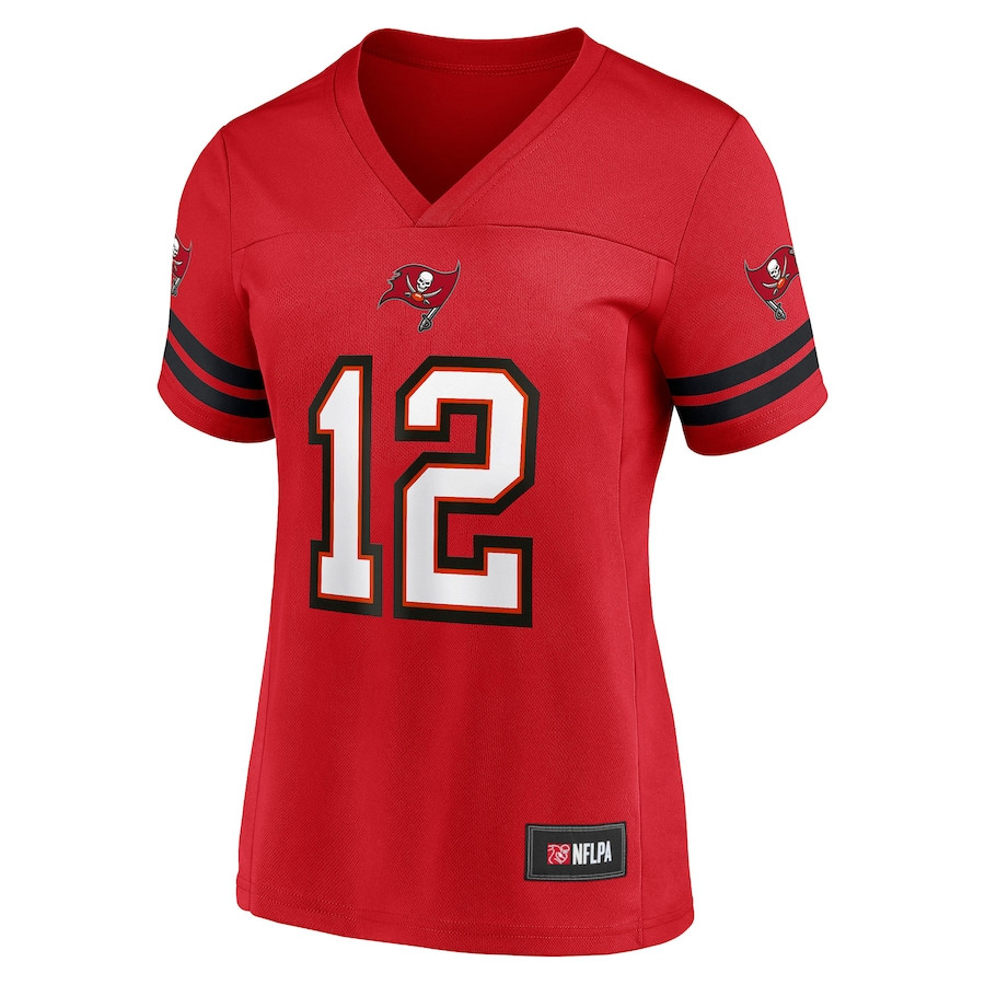 Tom Brady 12 Tampa Bay Buccaneers Game Red NFL Jersey Women's