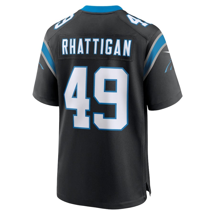 Jon Rhattigan 49 Carolina Panthers Game Black NFL Jersey Men's