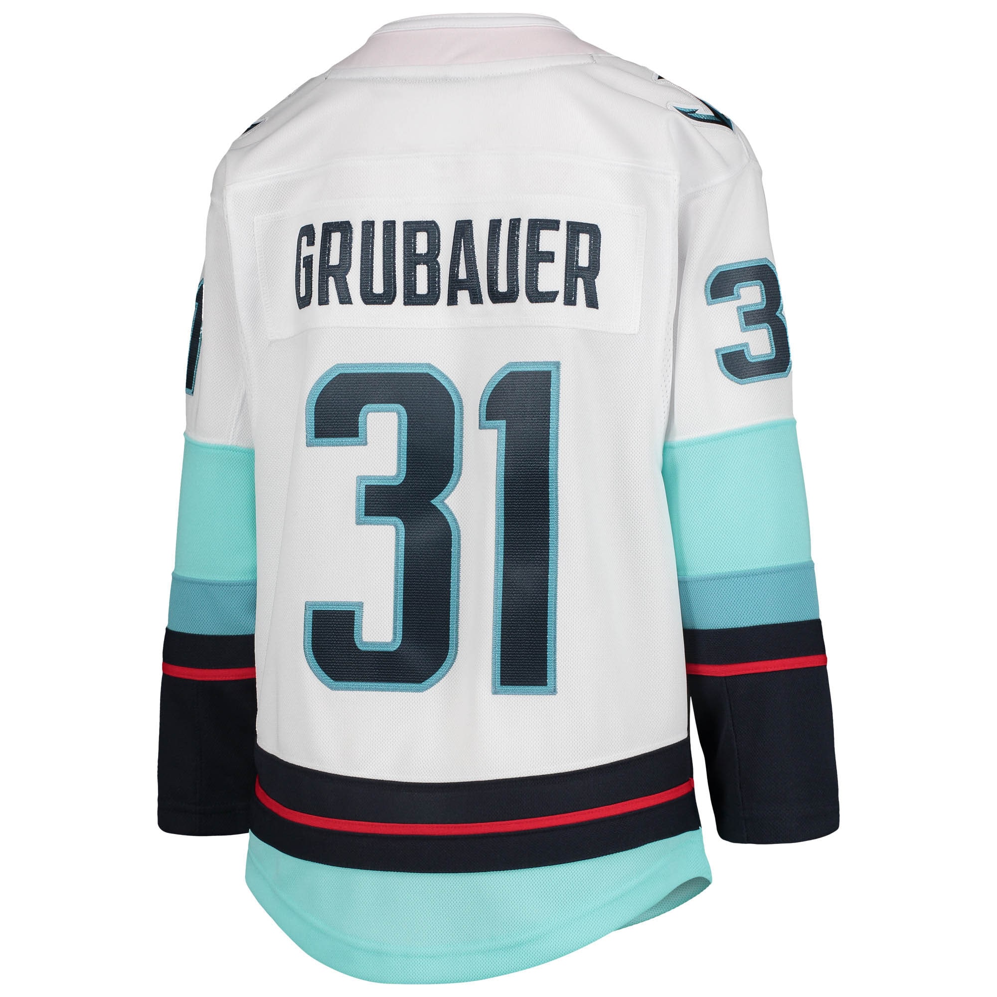 Seattle Kraken Philipp Grubauer White Away Premier Player NHL Jersey Youth