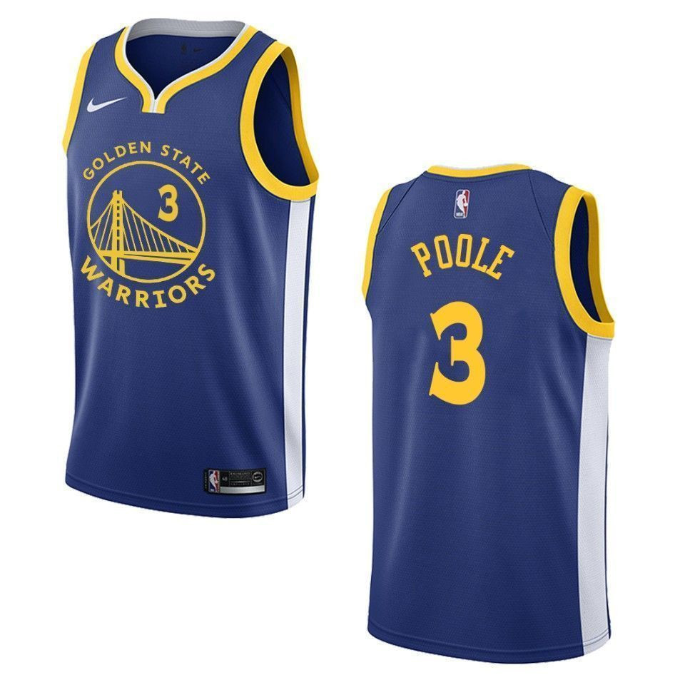 Golden State Warriors 3 Jordan Poole Icon Swingman Royal NBA Jersey Men's