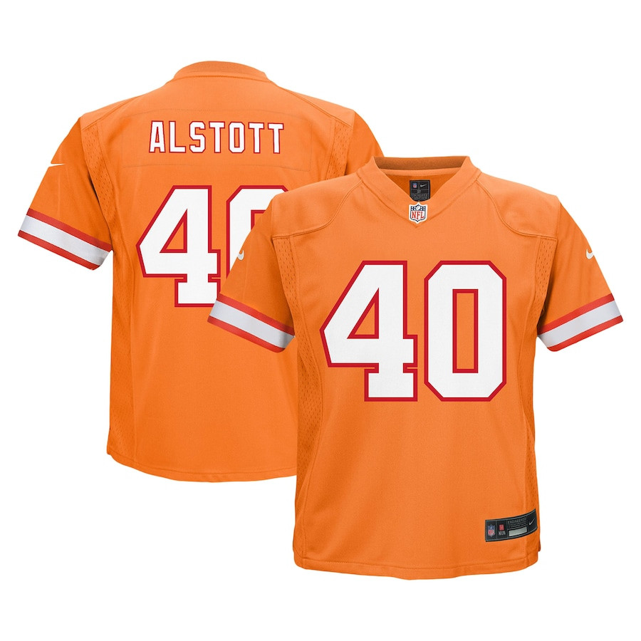 Mike Alstott 40 Tampa Bay Buccaneers Retired Game Orange NFL Jersey Youth