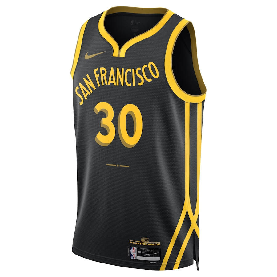 Stephen Curry 30 Golden State Warriors 2023/24 Swingman City Editio Unisex Black NBA Jersey Unisex