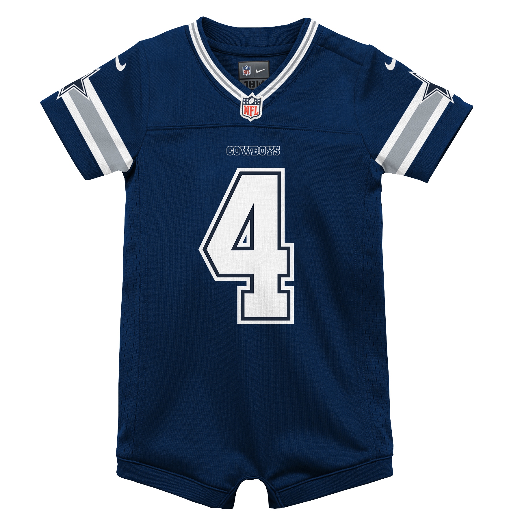 Infant Dallas Cowboys Dak Prescott Navy Game Romper NFL Jersey Men's