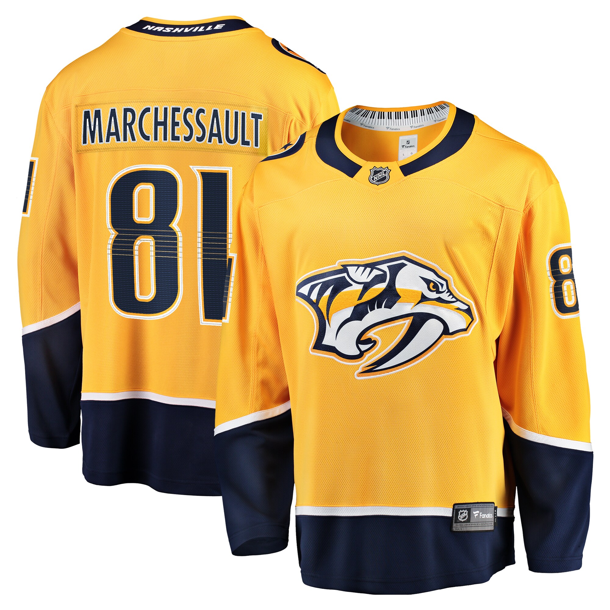 Nashville Predators Jonathan Marchessault Gold Home Premier Breakaway Player NHL Jersey Men's