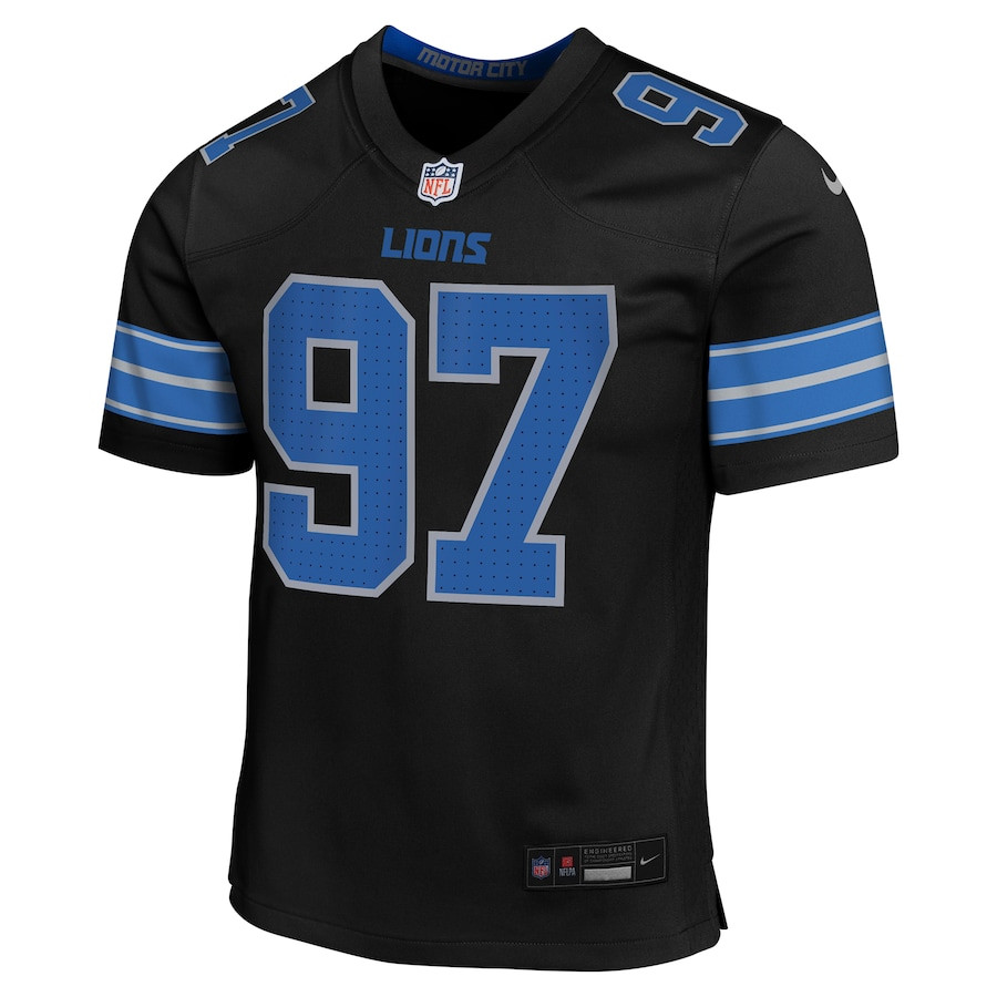 Aidan Hutchinson 97 Detroit Lions Alternate Player Game Black NFL Jersey Youth