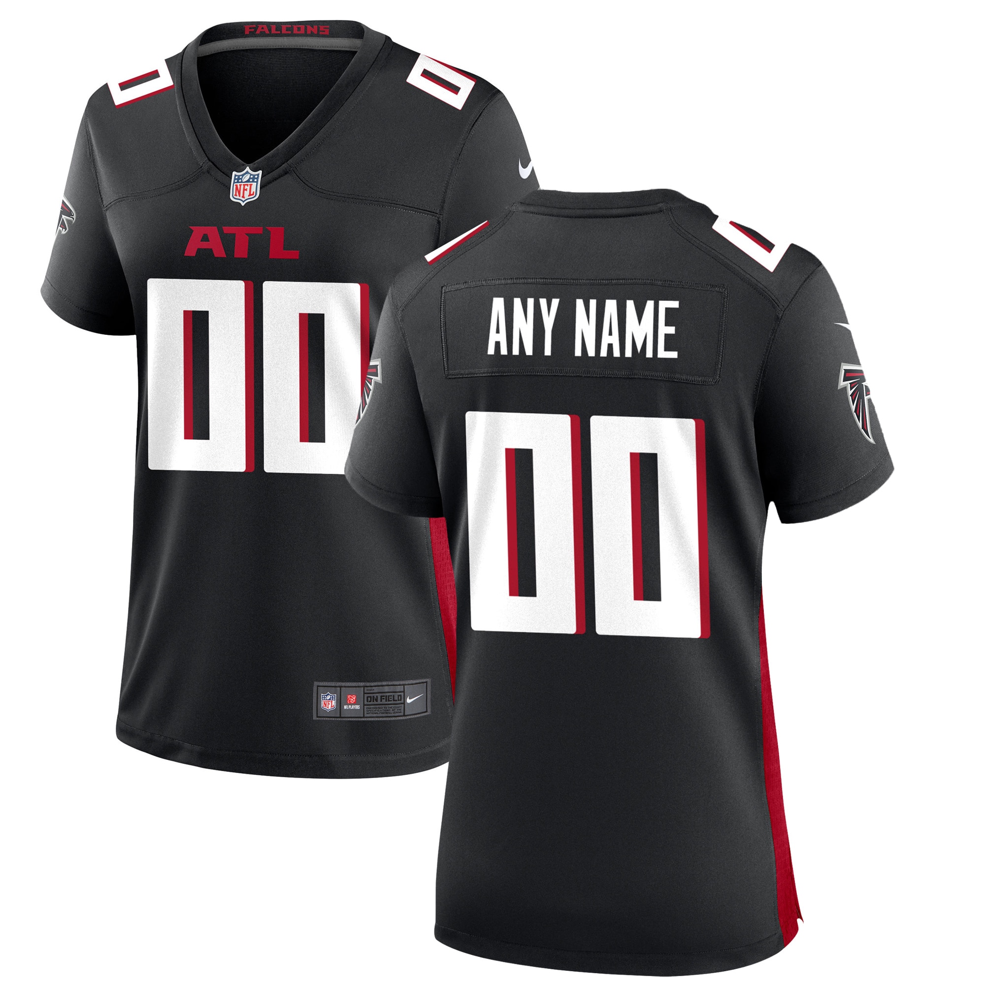 Atlanta Falcons Black Custom Game NFL Jersey Women's