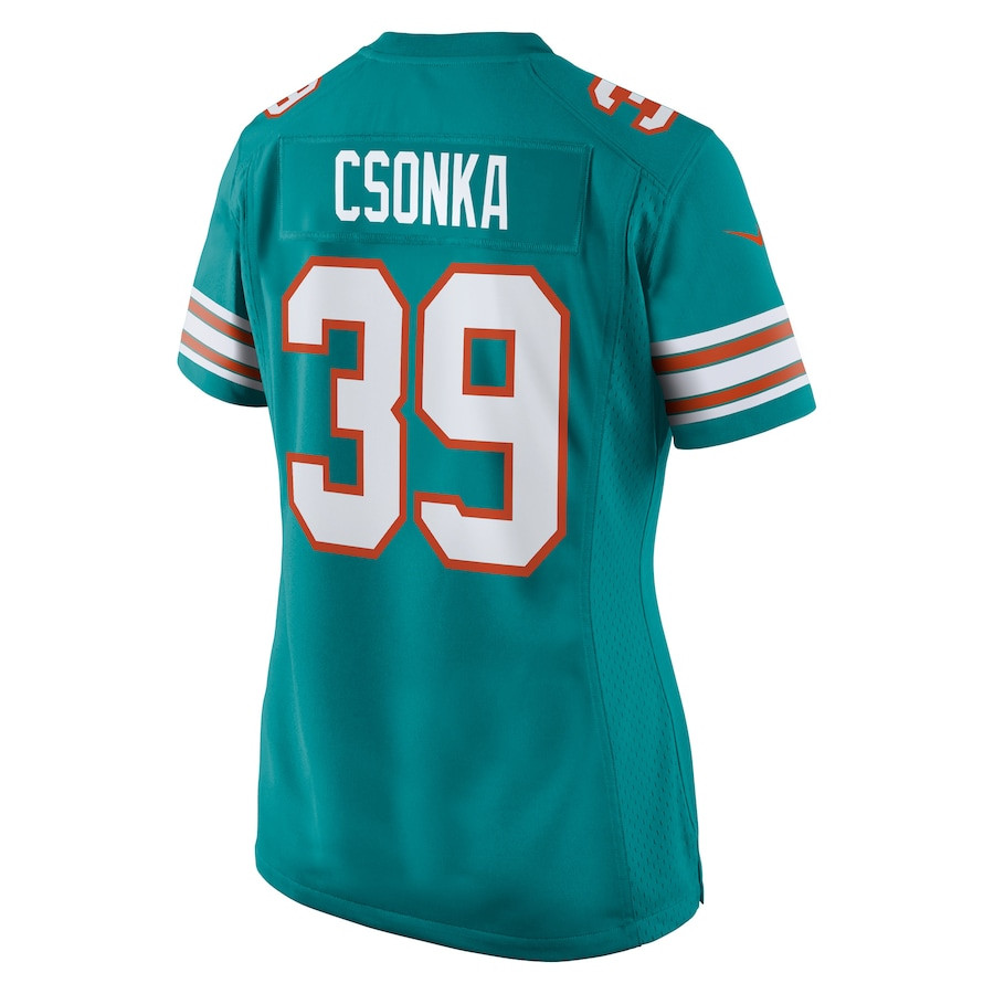 Larry Csonka 39 Miami Dolphins Retired Aqua NFL Jersey Women's