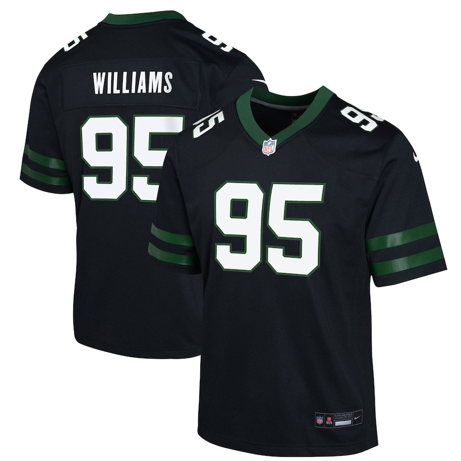 Quinnen Williams 95 New York Jets Alternate Game Legacy Black NFL Jersey Youth