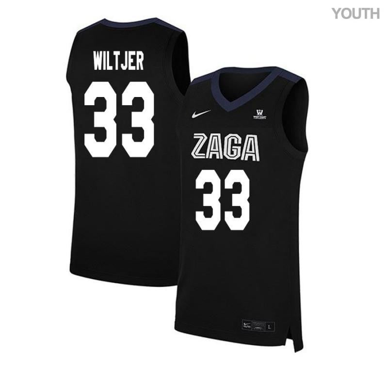 33 Kyle Wiltjer Black Elite Gonzaga Bulldogs NCAA Jersey Youth
