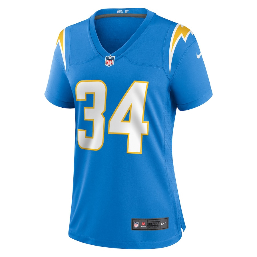 Jaret Patterson 34 Los Angeles Chargers Game Powder Blue NFL Jersey Women's