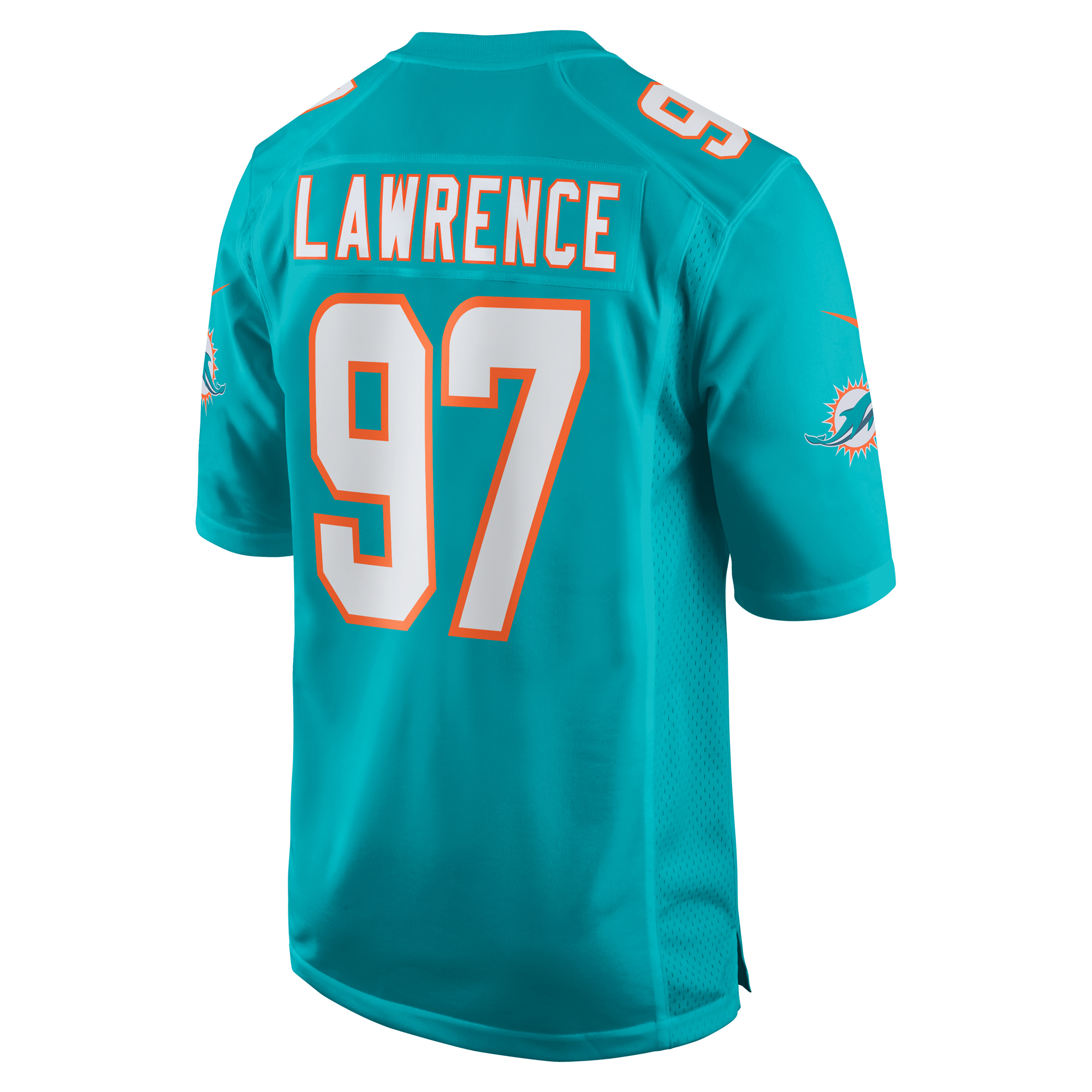 Miami Dolphins Rashard Lawrence Aqua Team Game NFL Jersey Men's