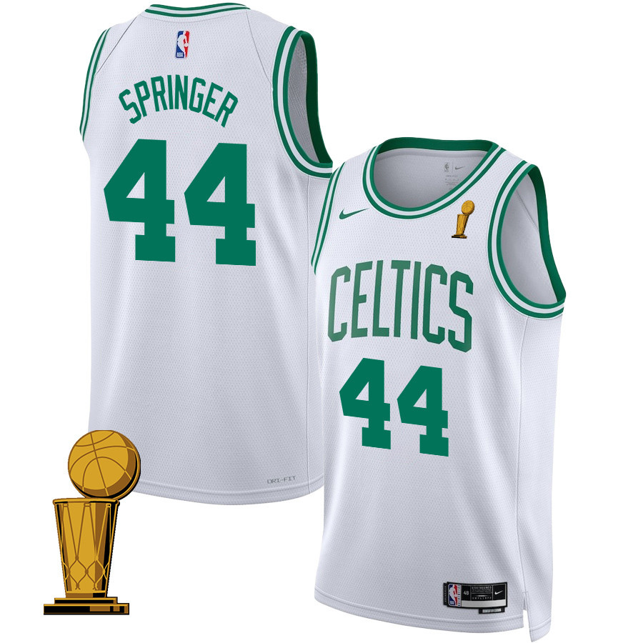 Jaden Springer 44 Boston Celtics 2024 FINALS CHAMPIONS Swingman Association Editio White NBA Jersey Men's