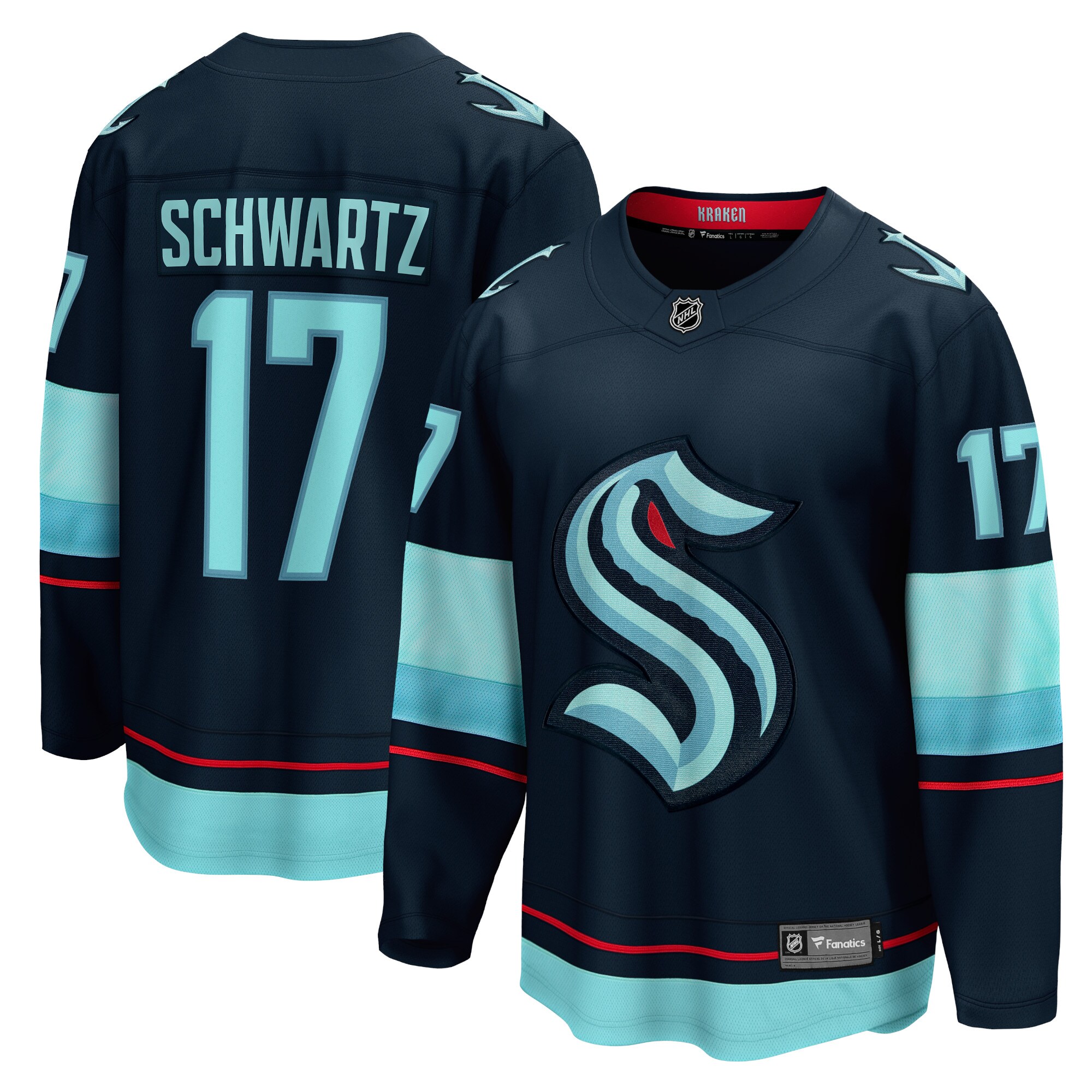Seattle Kraken Jaden Schwartz Navy Home Breakaway Player NHL Jersey Men's