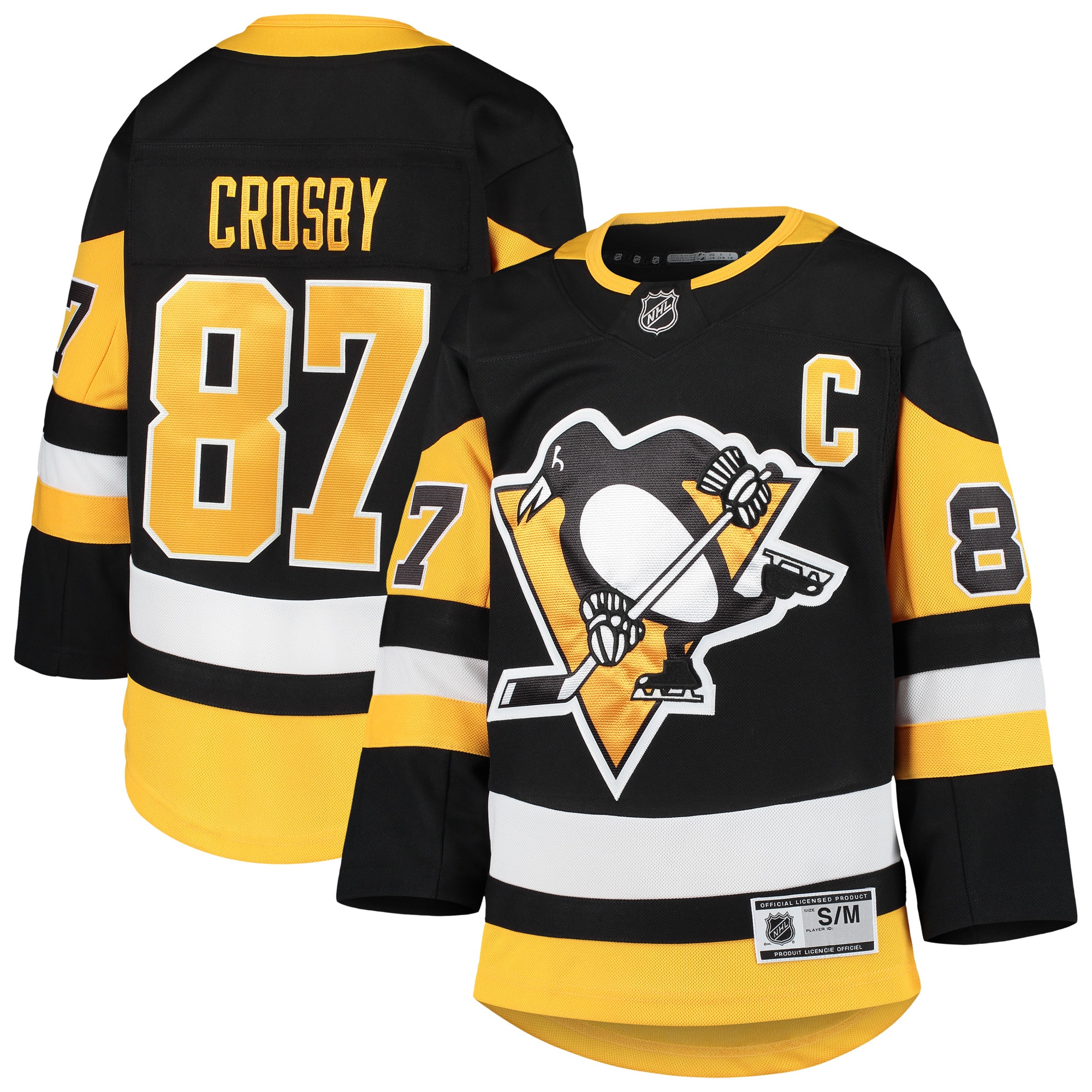 Pittsburgh Penguins Sidney Crosby Black Premier Player NHL Jersey Youth
