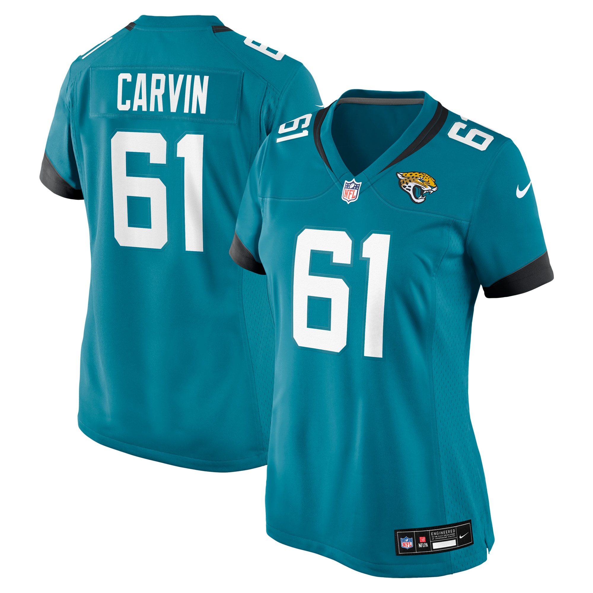Jacksonville Jaguars Jerome Carvin Teal Game NFL Jersey Women's
