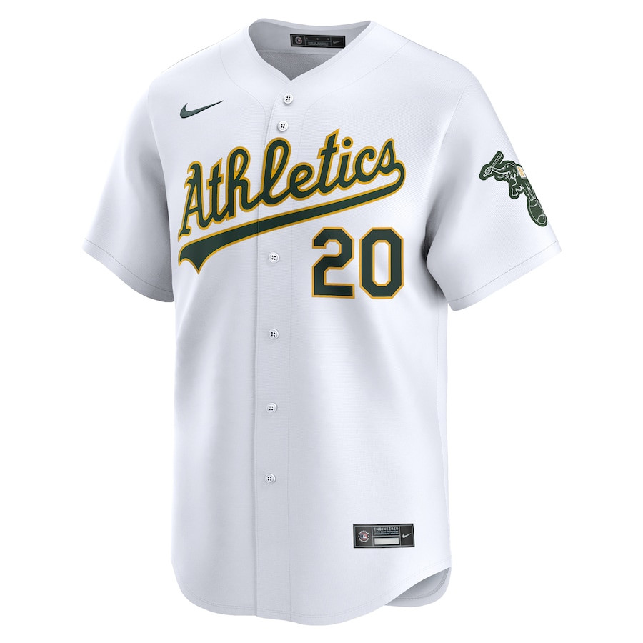 Zack Gelof 20 Oakland Athletics Home Limited Player White MLB Jersey Men's