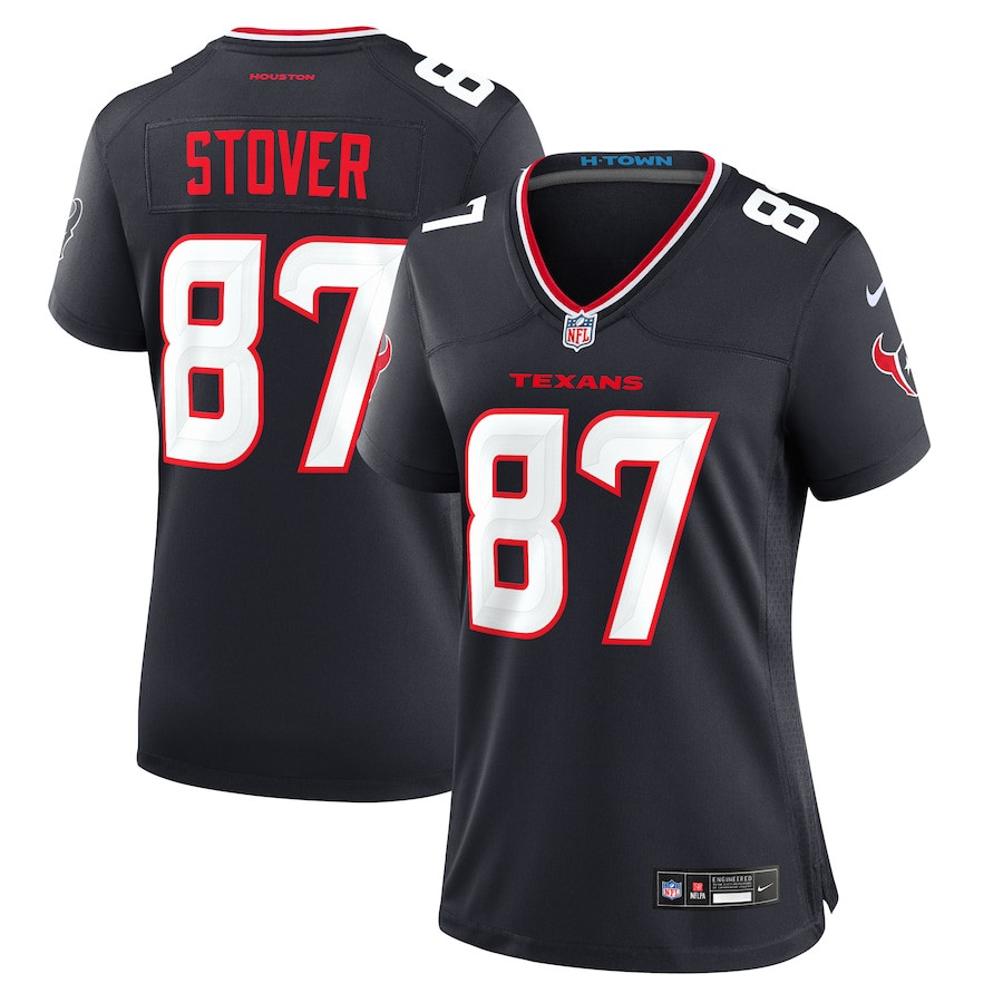 Cade Stover 87 Houston Texans Team Game Navy NFL Jersey Women's