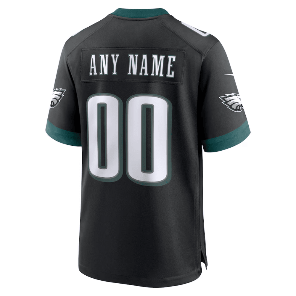 Philadelphia Eagles NFC Championship Patch Alternate Game Custom Black NFL Jersey Men's