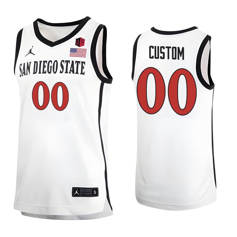 Custom 00 San Diego State Aztecs 2023 MW Logo- Me White NCAA Jersey Men's