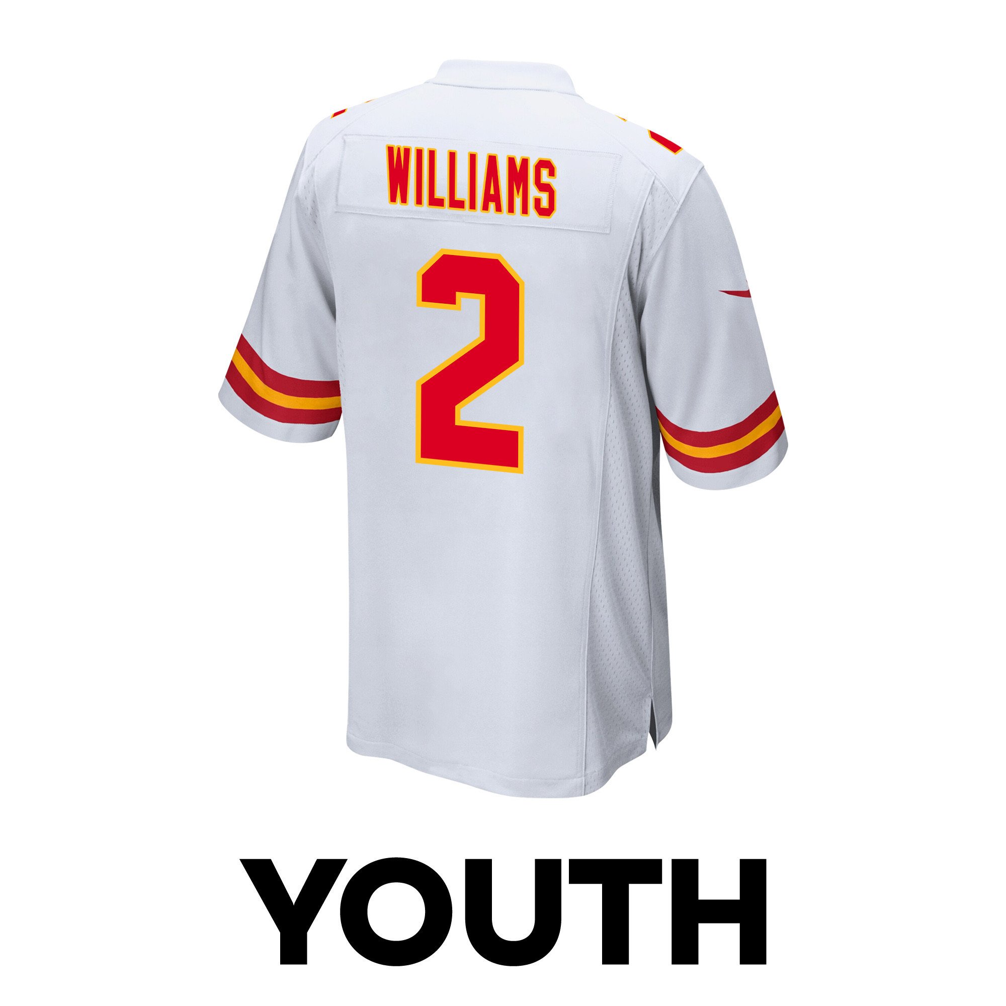 Joshua Williams 2 Kansas City Chiefs Super Bowl LVIII Champions 4X Game White NFL Jersey Youth