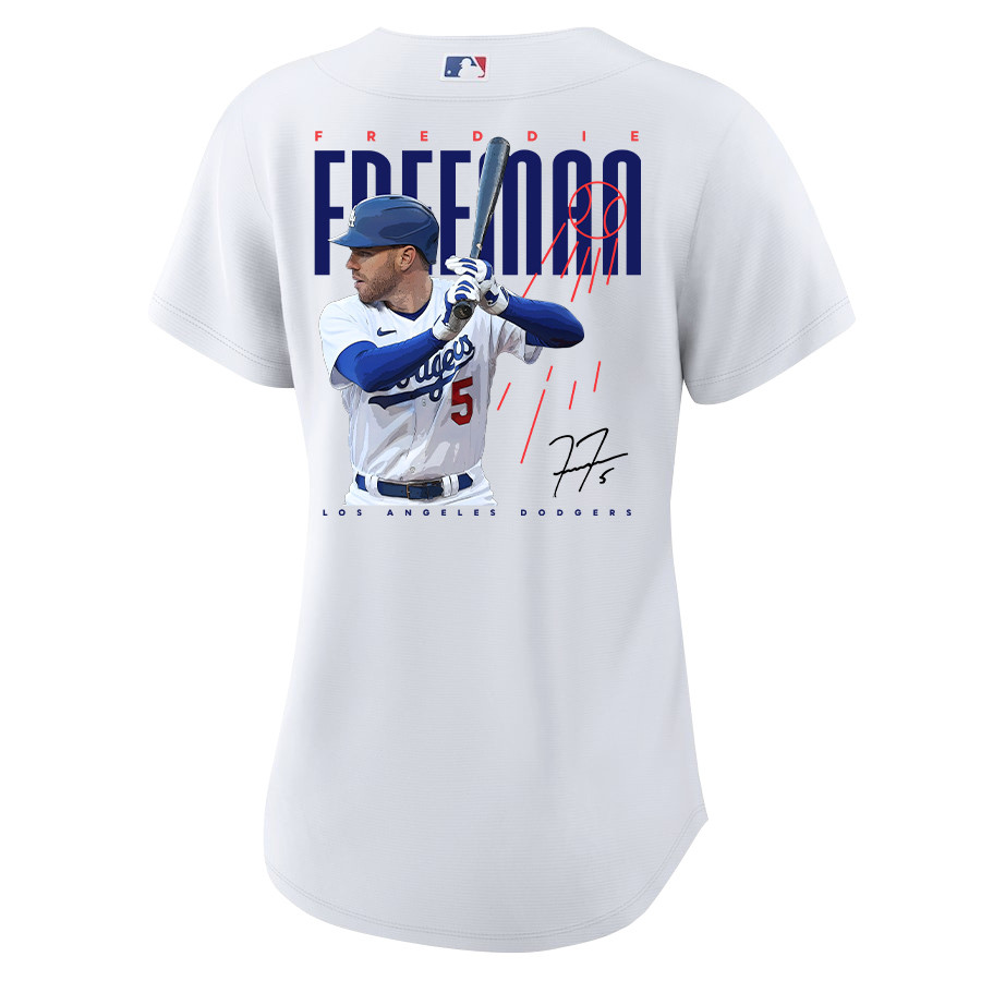 Freddie Freeman 5 Los Angeles Dodgers Signed Logo 2023 Home Player White MLB Jersey Women's
