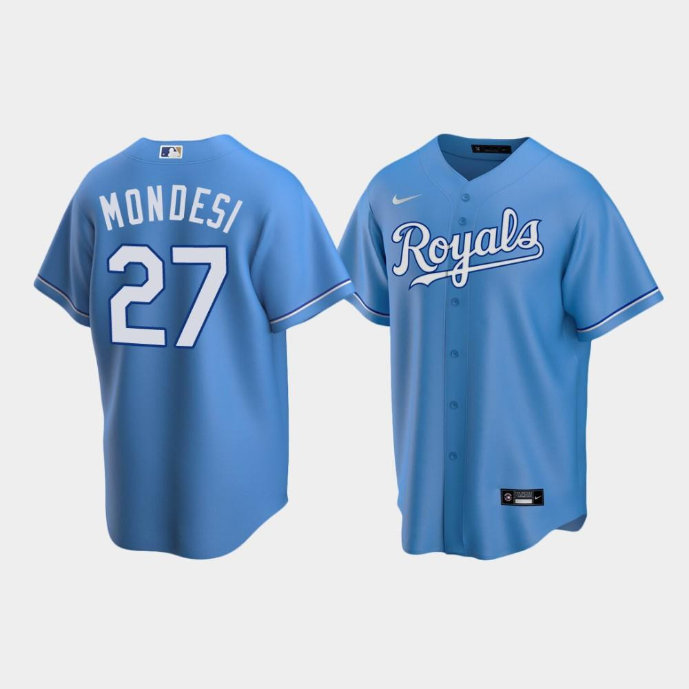 Kansas City Royals 27 Adalberto Mondesi Light Blue Alternate MLB Jersey Men's