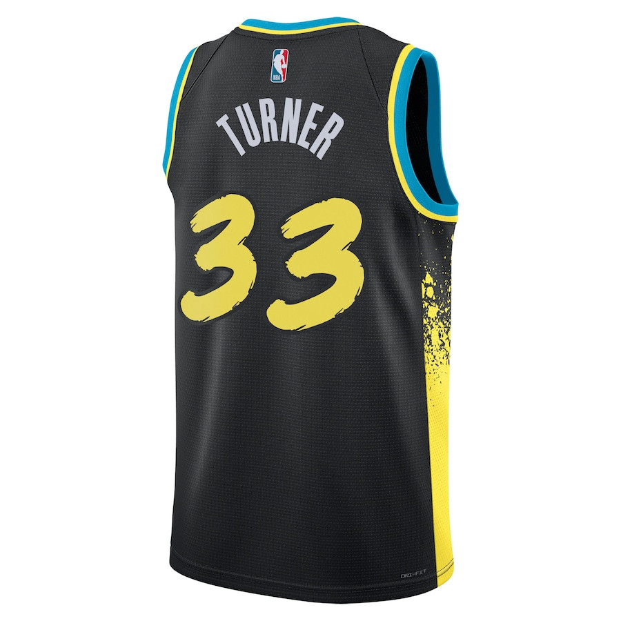 Myles Turner 33 Indiana Pacers 2023/24 City Edition Swingman Black NBA Jersey Men's
