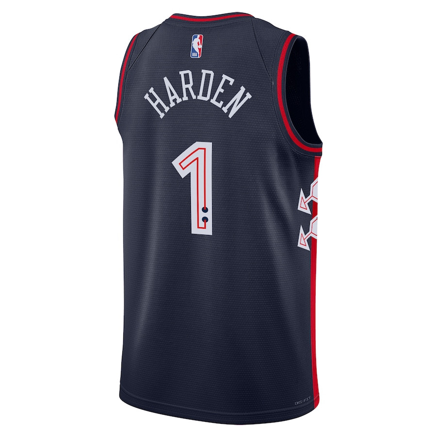 James Harden 1 Philadelphia 76ers 2023/24 City Edition Swingman Navy NBA Jersey Men's