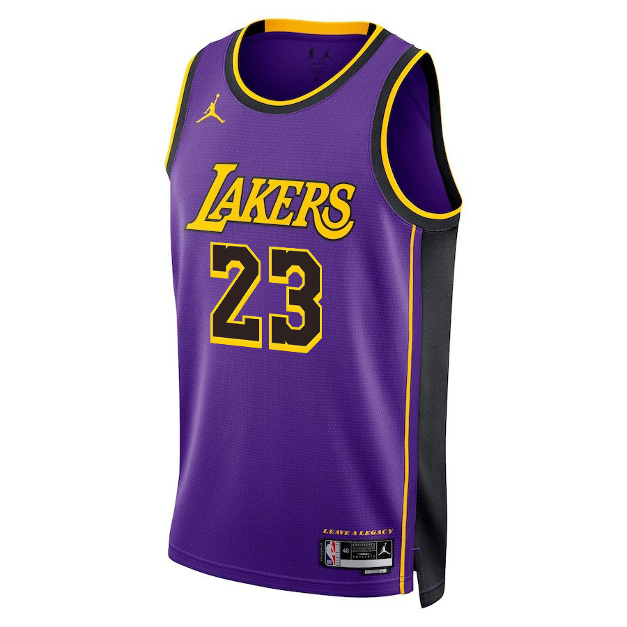 Lebron James 23 Los Angeles Lakers Statement Edition Swingman Purple NBA Jersey Men's