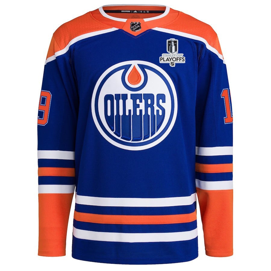 Adam Henrique 19 Edmonton Oilers 2024 Playoffs Patch Home Men NHL Jersey Men's