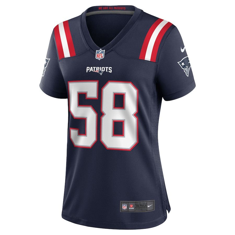 Anfernee Jennings 58 New England Patriots Team Game Navy NFL Jersey Women's