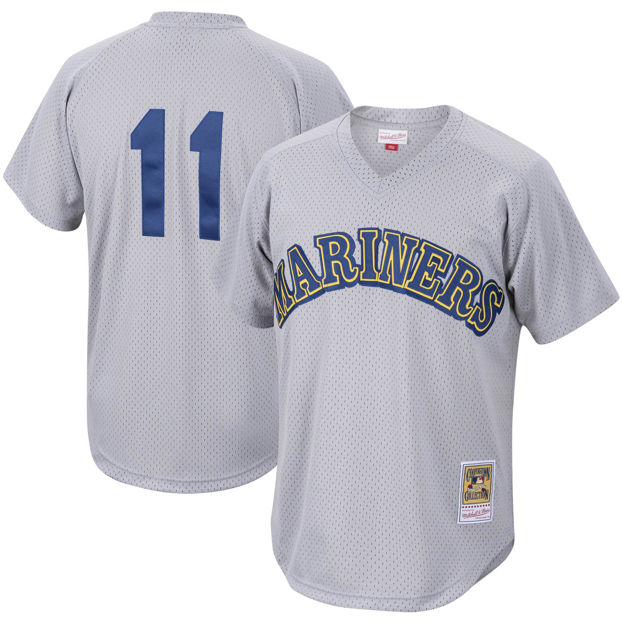 Seattle Mariners Edgar Martinez Mitchell Ness Charcoal Cooperstown Collection Mesh Batting Practice MLB Jersey Men's