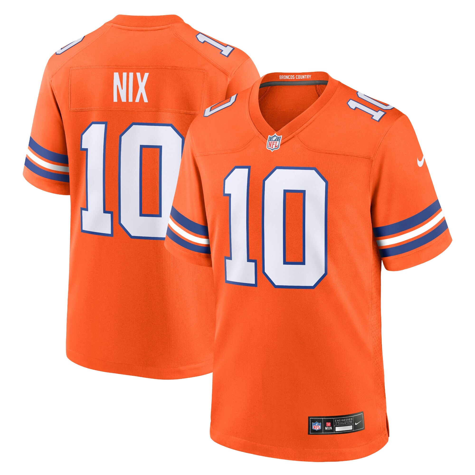 Denver Broncos Bo Nix Orange Alternate Game NFL Jersey Youth