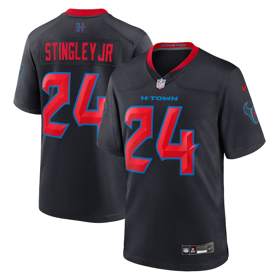 Derek Stingley Jr. 24 Houston Texans 2nd Alternate Game Navy NFL Jersey Men's