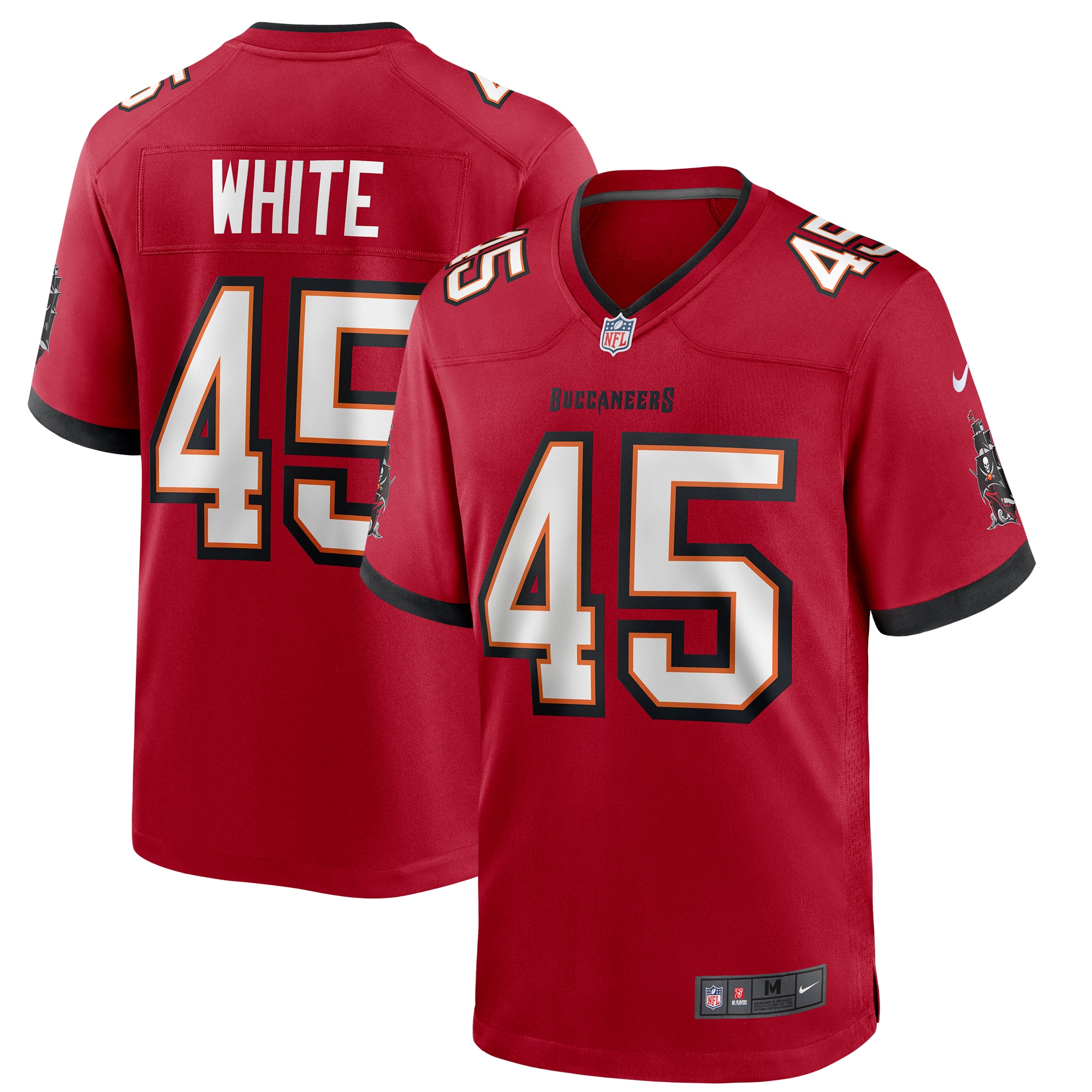Tampa Bay Buccaneers Devin White Red Player Game NFL Jersey Men's