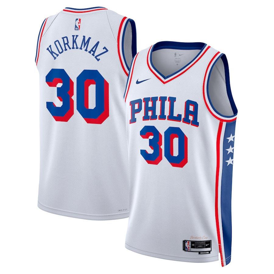 Furkan Korkmaz 30 Philadelphia 76ers 2023/24 Swingman Association Editio White NBA Jersey Men's