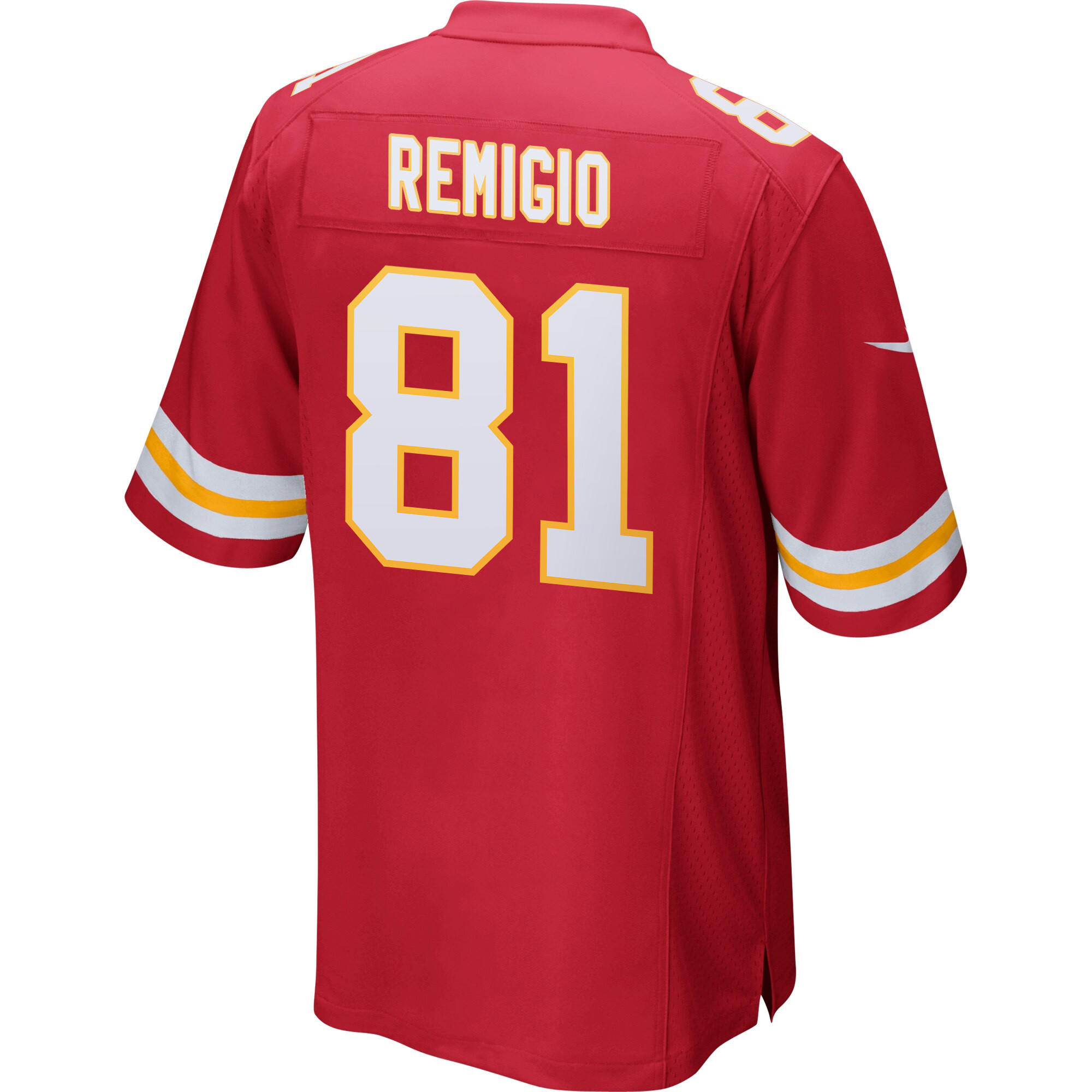 Nikko Remigio 81 Kansas City Chiefs Super Bowl LIX New Orleans Patch Game Red NFL Jersey Men's