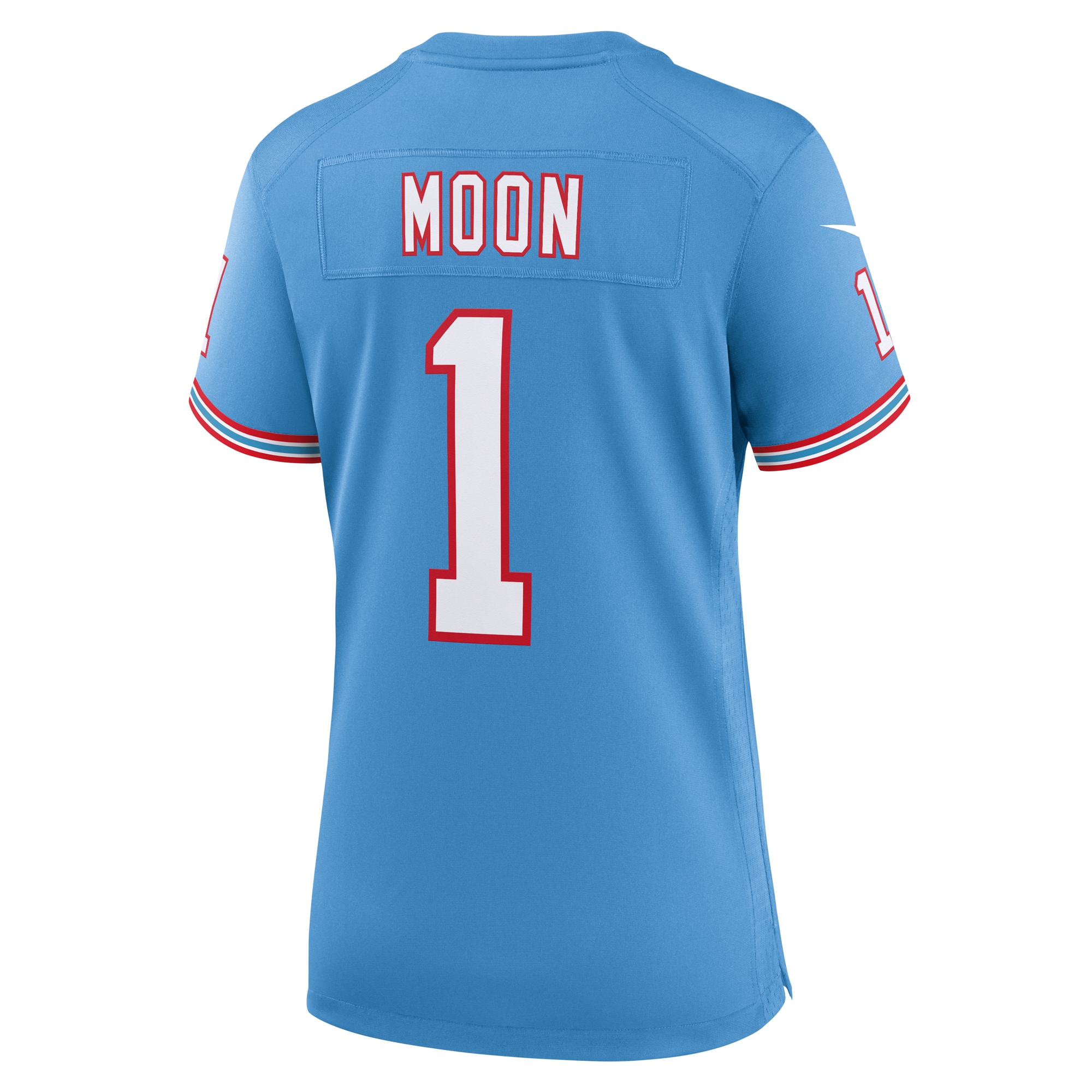 Tennessee Titans Warren Moon Light Blue Oilers Throwback Retired Player Game NFL Jersey Women's