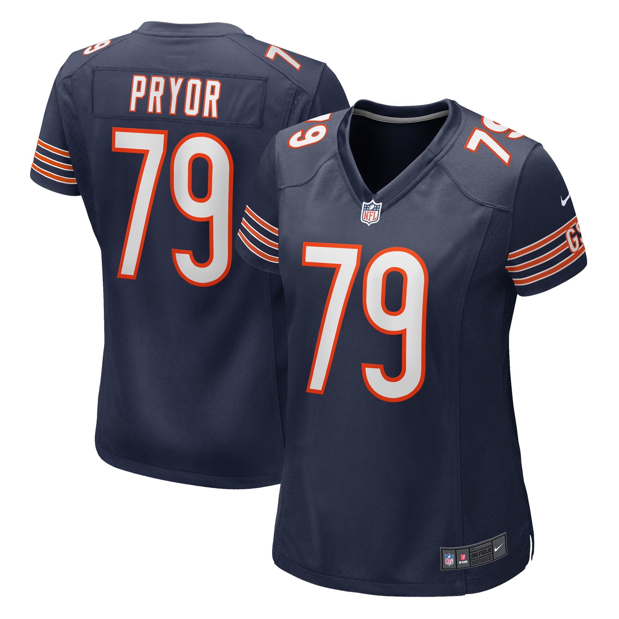 Chicago Bears Matt Pryor Navy Game NFL Jersey Women's