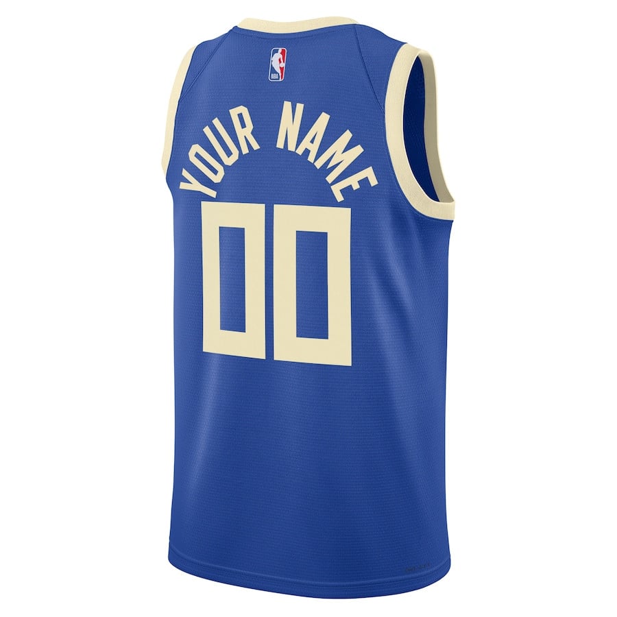 Milwaukee Bucks Unisex 2024/25 Custom Swingman City Edition Royal NBA Jersey Unisex