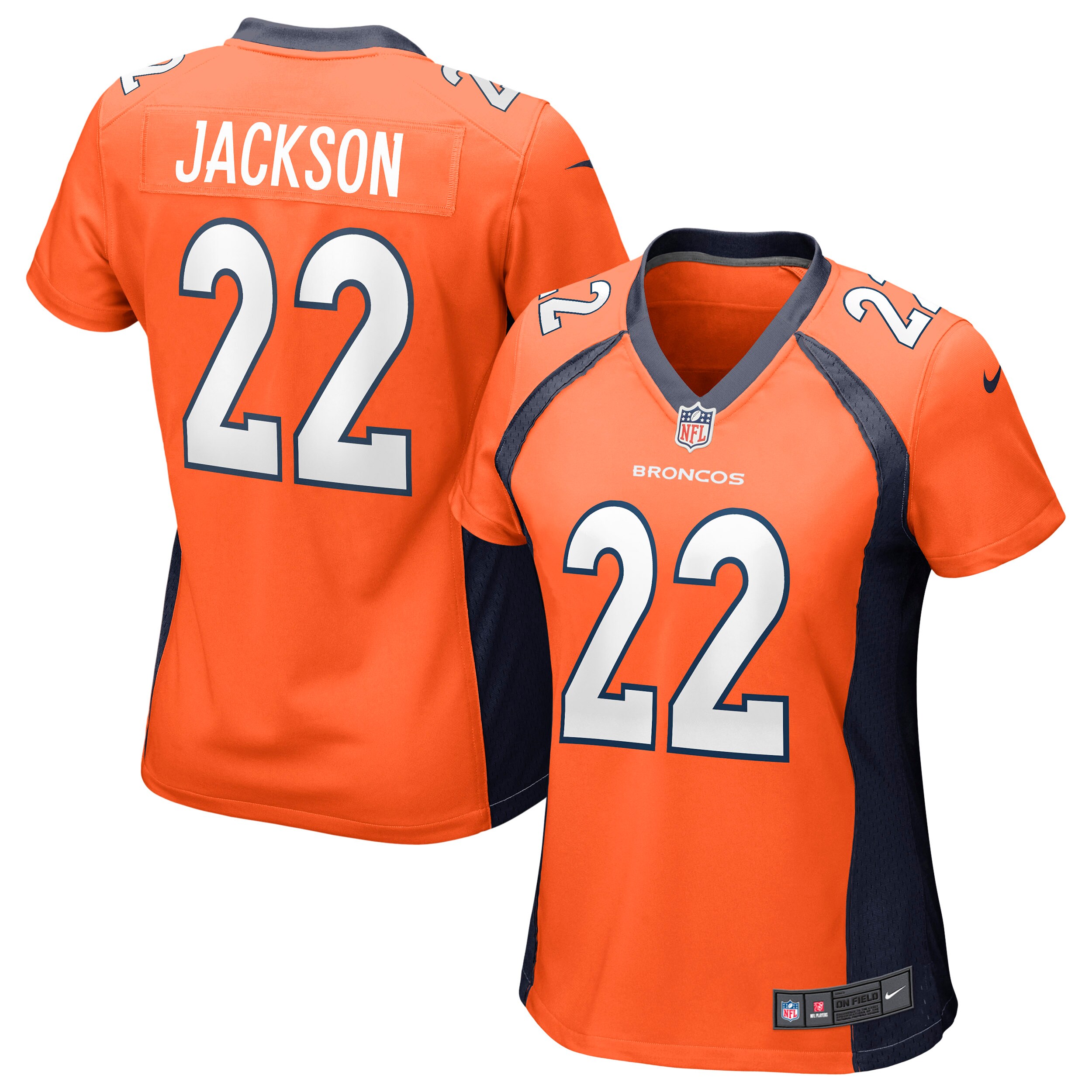 Denver Broncos Kareem Jackson Orange Game NFL Jersey Women's