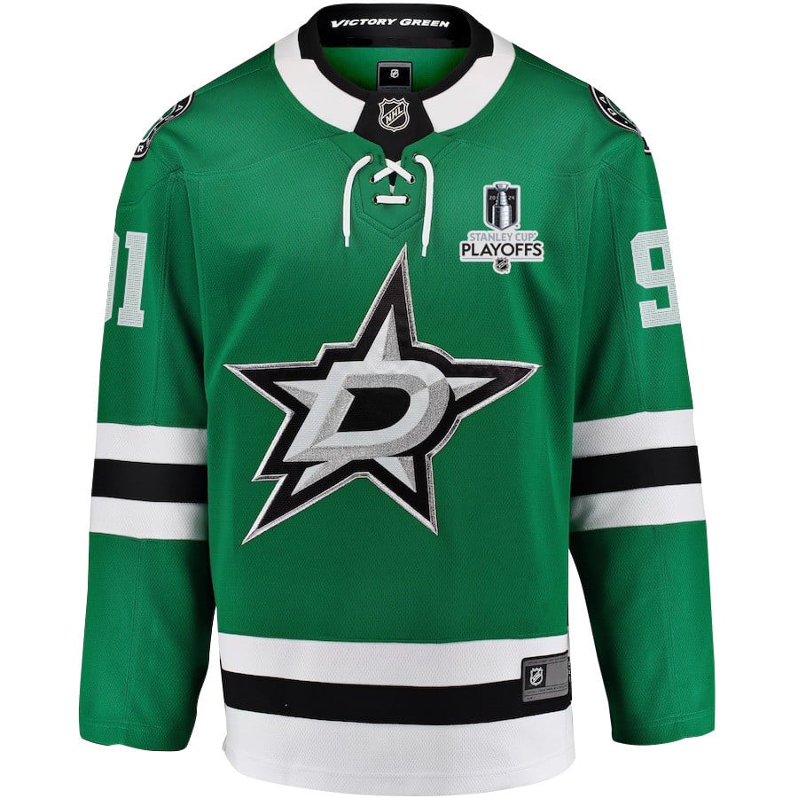 Tyler Seguin 91 Dallas Stars 2024 Playoffs Patch Home Green NHL Jersey Men's