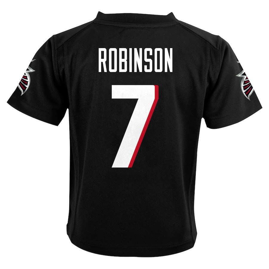 Bijan Robinson 7 Atlanta Falcons Team Player Game Black NFL Jersey Youth