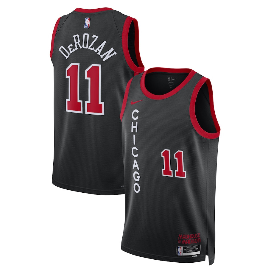 DeMar DeRozan 11 Chicago Bulls 2023/24 Swingman City Editio Unisex Black NBA Jersey Unisex