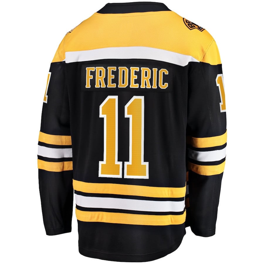Trent Frederic 11 Boston Bruins Home Breakaway Black NHL Jersey Men's